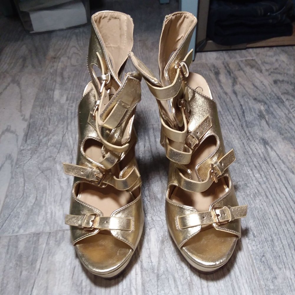 Gold High Heels